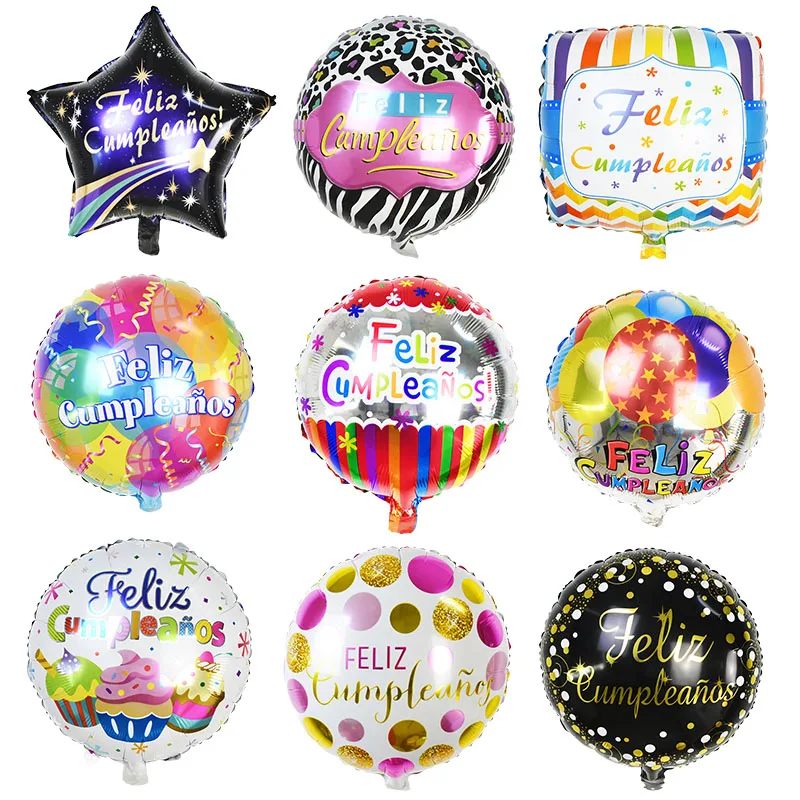 5pcs 18inch Spain Happy Birthday Foil Balloons Feliz Cumpleanos Printing Round Pentagram Inflatable Ball Birthday Globos Kid Toy
5pcs 18inch Spain Happy Birthday Foil Balloons Feliz Cumpleanos Printing Round Pentagram Inflatable Ball Birthday Globos Kid Toy