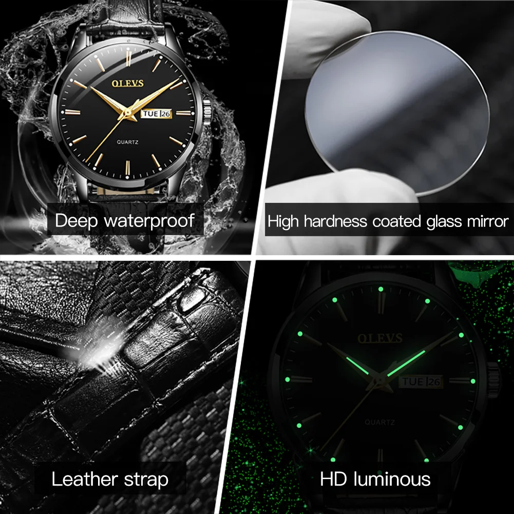 OLEVS Leather Top Brand Fashion Leisure Sports Daily Analog Quartz Watch, Waterproof And Friction Resistant Mirror Watch 6898
OLEVS Leather Top Brand Fashion Leisure Sports Daily Analog Quartz Watch, Waterproof And Friction Resistant Mirror Watch 6898