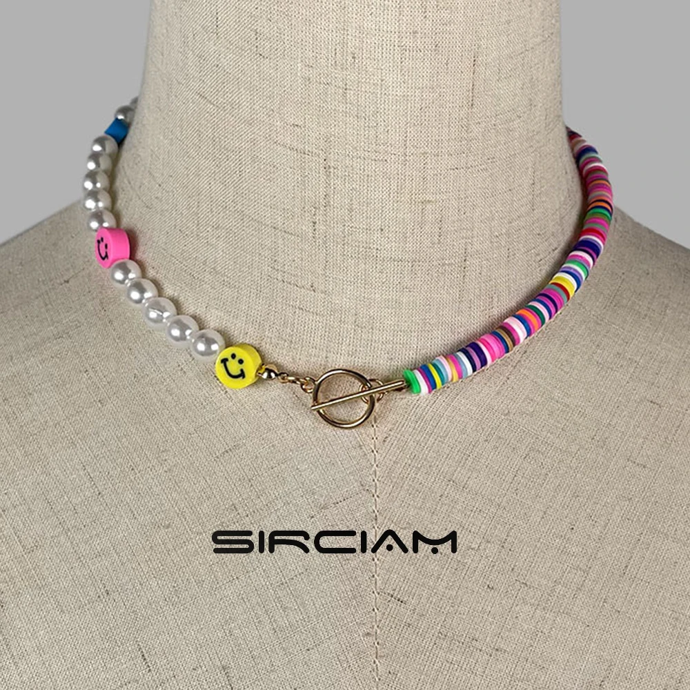 Boho Summer Rainbow Smiley Pearl Clay Beaded Necklace For Women Colorful Asymmetry Bead Choker Handmade Femme Jewelry Wholesale
Boho Summer Rainbow Smiley Pearl Clay Beaded Necklace For Women Colorful Asymmetry Bead Choker Handmade Femme Jewelry Wholesale