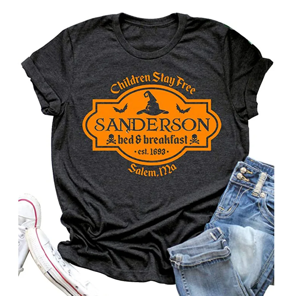 Halloween top Sanderson sisters print crew neck short sleeve T-shirt
Halloween top Sanderson sisters print crew neck short sleeve T-shirt