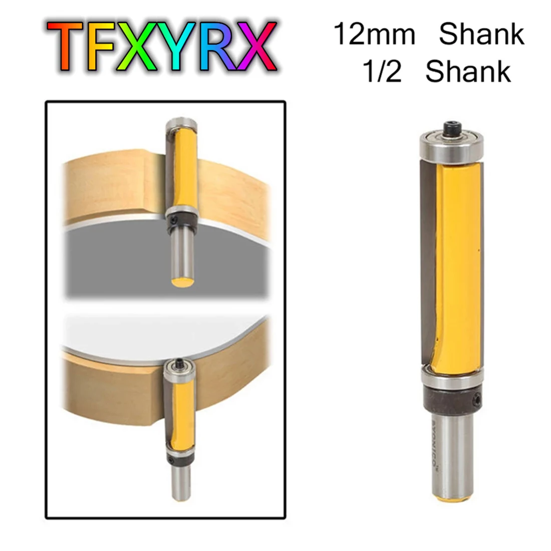 1pc 12mm 1/2 Inch Shank Flush Trim Router Bit with Bearing Top&Bottom Pattern Milling Cutter for Wood Woodworking Tools
1pc 12mm 1/2 Inch Shank Flush Trim Router Bit with Bearing Top&Bottom Pattern Milling Cutter for Wood Woodworking Tools