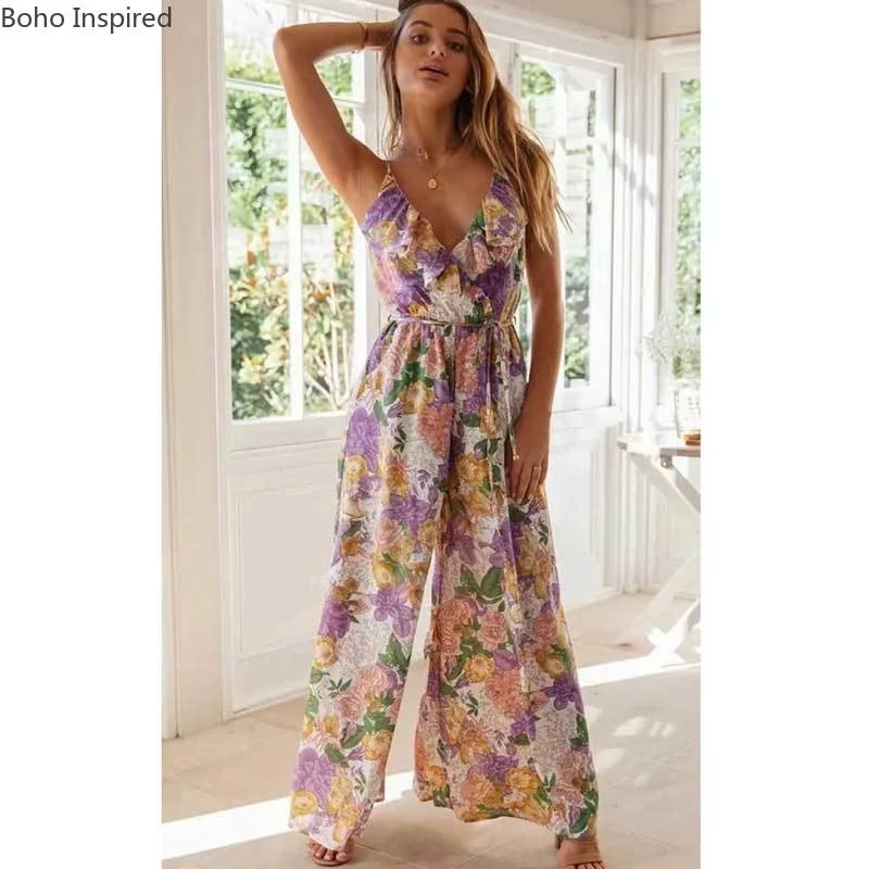 floral JUMPSUITs summer frill hem elastic waist ruffle romper women V-neck button wild leg playsuits female
floral JUMPSUITs summer frill hem elastic waist ruffle romper women V-neck button wild leg playsuits female
