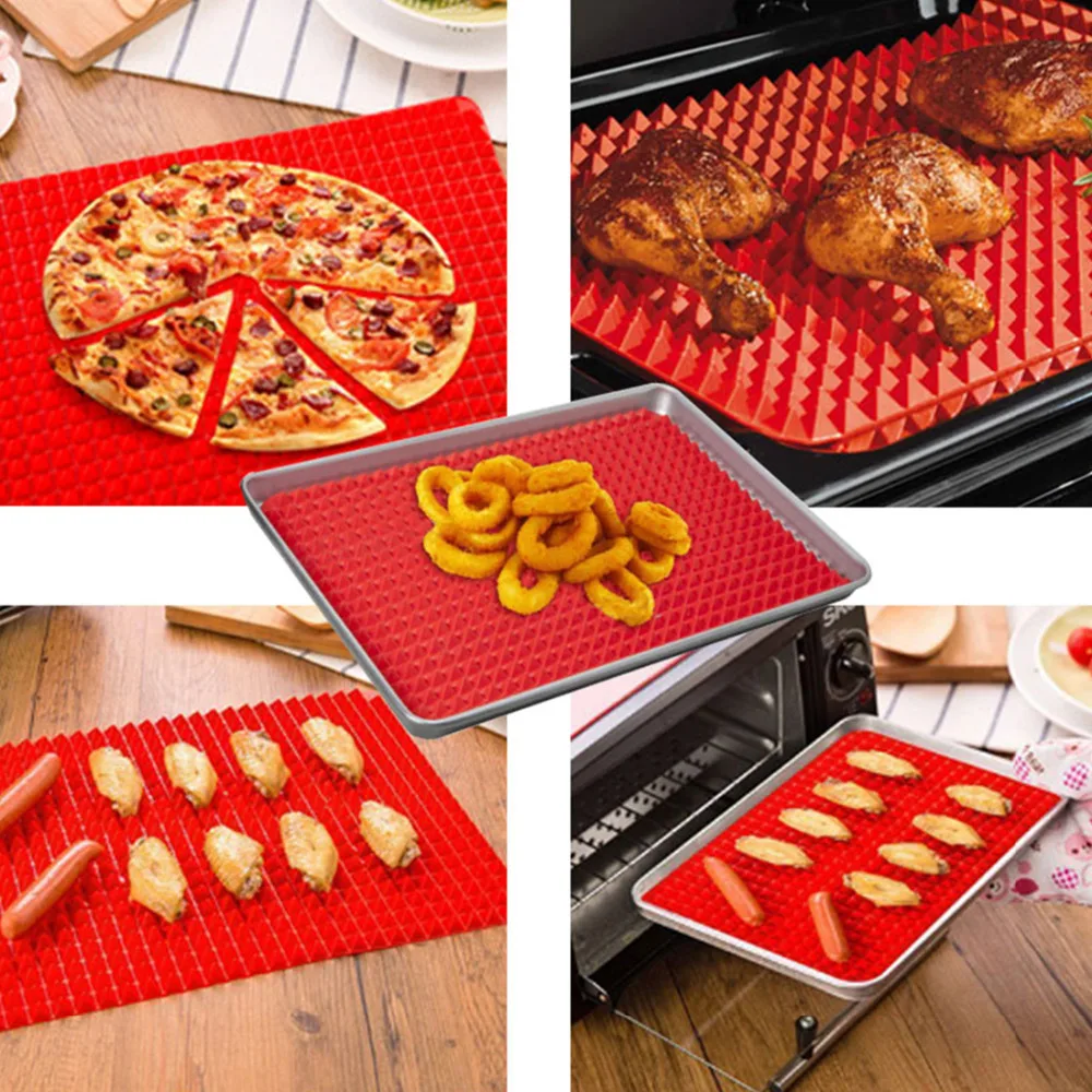 BBQ Pyramid Pan Bakeware Nonstick Silicone Baking Mats Pad Moulds Microwave Oven Baking Tray Sheet Kitchen Baking Tools 39x28cm
BBQ Pyramid Pan Bakeware Nonstick Silicone Baking Mats Pad Moulds Microwave Oven Baking Tray Sheet Kitchen Baking Tools 39x28cm