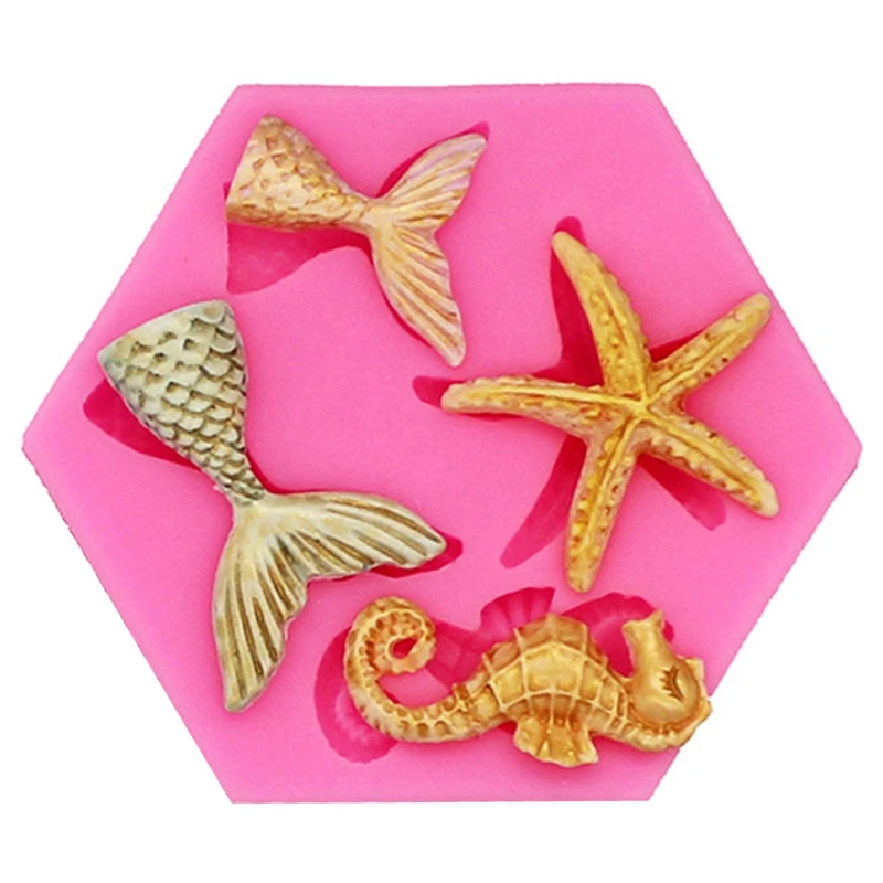 Mini Mermaid Tail Starfish Silicone Mold Fondant Chocolate Cake Decorating Tool DIY Handmade Clay Resin Soap Baking Mould Tool
Mini Mermaid Tail Starfish Silicone Mold Fondant Chocolate Cake Decorating Tool DIY Handmade Clay Resin Soap Baking Mould Tool
