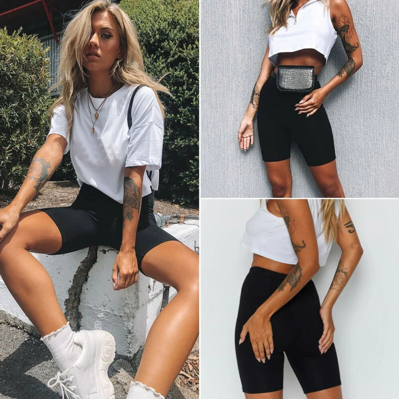 Cycling Shorts Stretch Plain Casual Sports Fitness Ladies Elastic Waist Elastic Black Slim Shorts
Cycling Shorts Stretch Plain Casual Sports Fitness Ladies Elastic Waist Elastic Black Slim Shorts