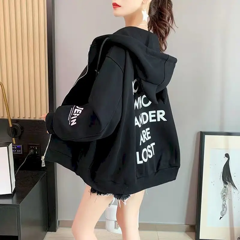 Women's Hoodies All-match Plus Velvet Coat Loose Autumn Winter Clothes 2021 Lazy Style Zipper Harajuku Oversized Long Sleeve Top
Women's Hoodies All-match Plus Velvet Coat Loose Autumn Winter Clothes 2021 Lazy Style Zipper Harajuku Oversized Long Sleeve Top