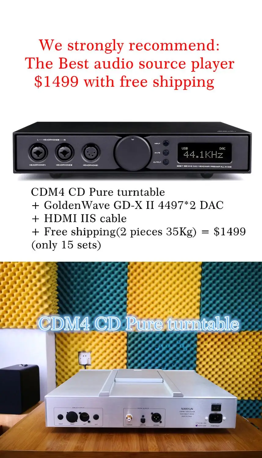 GoldenWave GDX II GD-X II AKM AK4497 DAC Decoder Headphone Amplifier USB COXIAL IIS XLR RCA CDM4 CD Pure turntable IIS Input
GoldenWave GDX II GD-X II AKM AK4497 DAC Decoder Headphone Amplifier USB COXIAL IIS XLR RCA CDM4 CD Pure turntable IIS Input