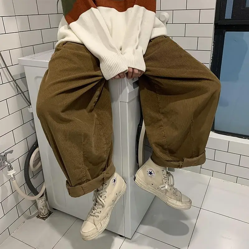 Spring Autumn Corduroy Pants Men's Oversize Loose Trousers Wide Leg Pants Japanese Streetwear Straight Casual Pants Plus Size
Spring Autumn Corduroy Pants Men's Oversize Loose Trousers Wide Leg Pants Japanese Streetwear Straight Casual Pants Plus Size
