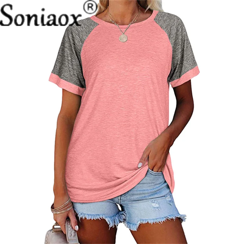 2021 Summer New Vintage Street Women T-Shirt Casual Contrast Color Splicing Short Sleeve O-Neck Tee Ladies Loose T-Shirts Tops
2021 Summer New Vintage Street Women T-Shirt Casual Contrast Color Splicing Short Sleeve O-Neck Tee Ladies Loose T-Shirts Tops