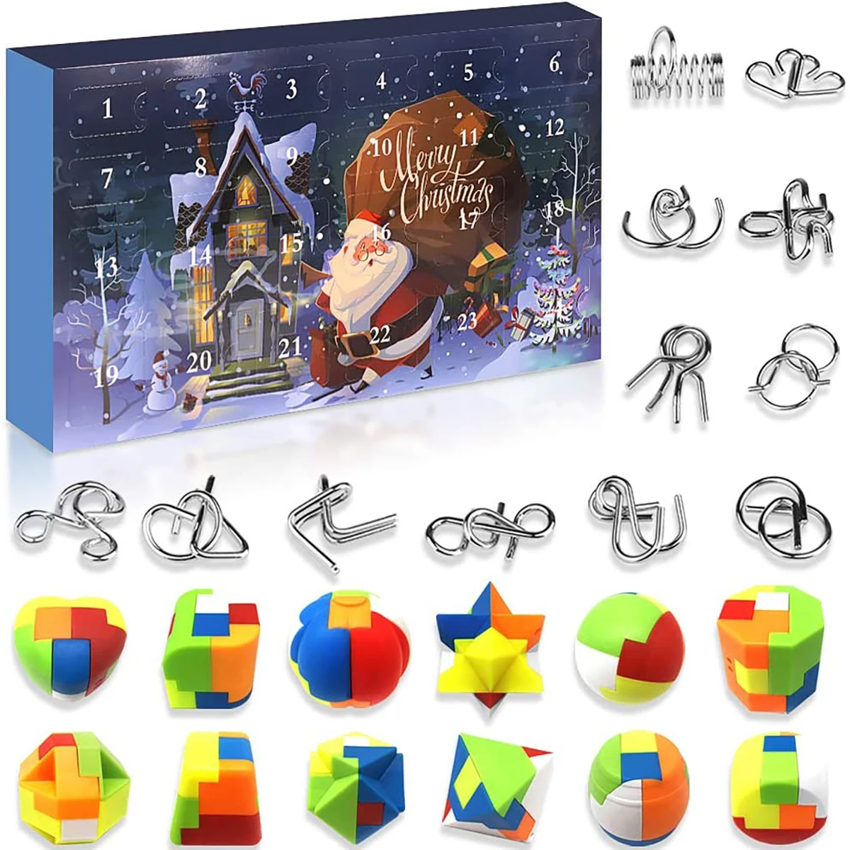 New Year Gift Box Xmas Holiday Party Favors for Adults Teens Boys Girls 24pcs Brain Teaser Toy Christmas Countdown Calendar
New Year Gift Box Xmas Holiday Party Favors for Adults Teens Boys Girls 24pcs Brain Teaser Toy Christmas Countdown Calendar