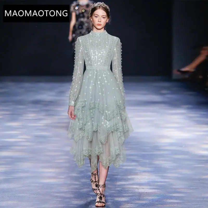 Fashion Designer Dress Spring Women's Dress Long Sleeve Patchwork Mesh Sequins Cascading Ruffle Asymmetrical Dresses
Fashion Designer Dress Spring Women's Dress Long Sleeve Patchwork Mesh Sequins Cascading Ruffle Asymmetrical Dresses