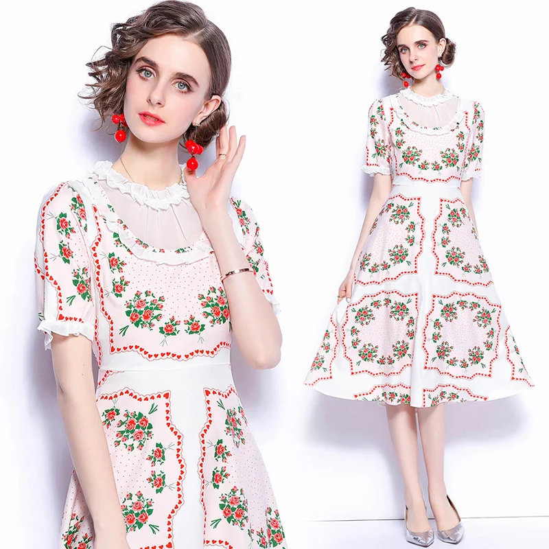 fashion French Palace Style Floral Dress Women Elegant Patchwork Fungus Slim Short Puff Sleeve Fuffled Print Summer Vestidos
fashion French Palace Style Floral Dress Women Elegant Patchwork Fungus Slim Short Puff Sleeve Fuffled Print Summer Vestidos