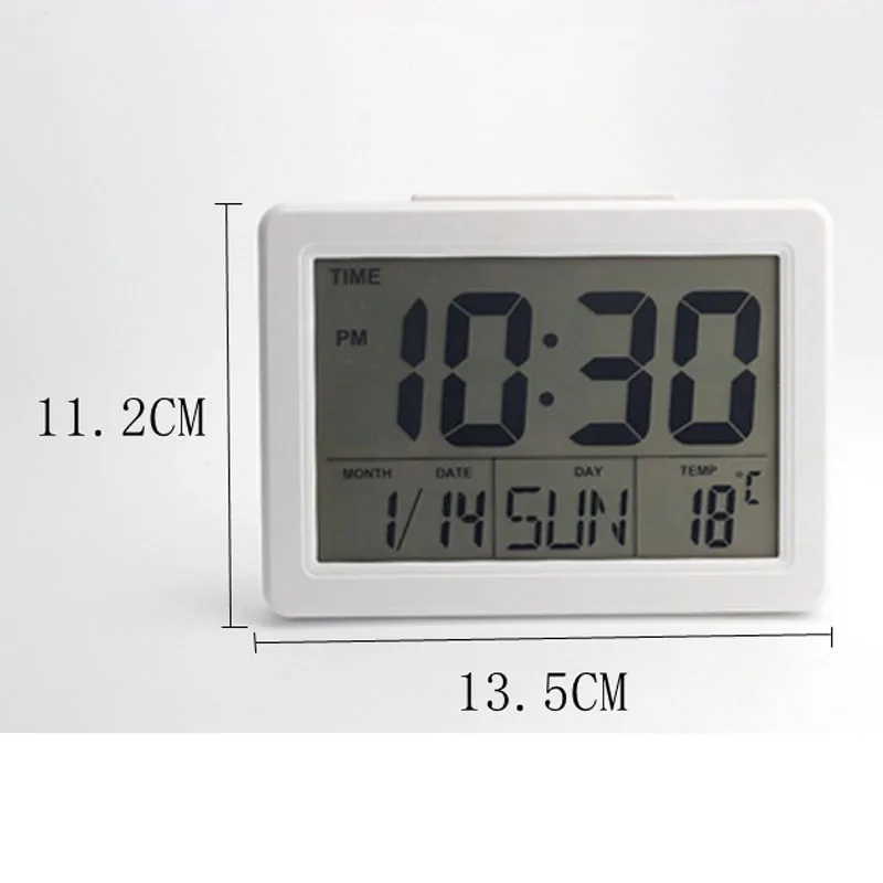 LED Digital Clock Alarm with Backlight Electronic Table Temperature Calendar Snooze Function Desk Watch 6" | Дом и