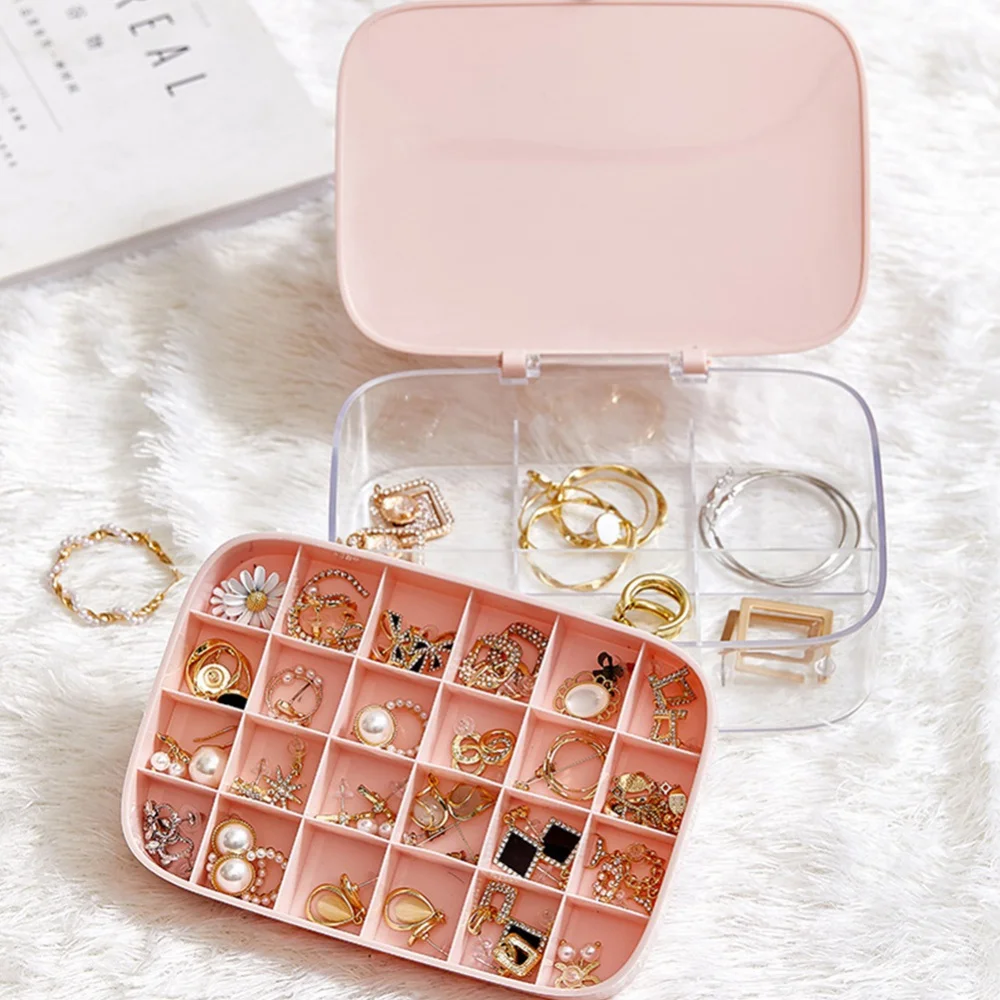 Multi-grid Dust-proof Rings Earrings Necklace Holder Container Jewelry Storage Box Compartment Beads Organizer Case 
Multi-grid Dust-proof Rings Earrings Necklace Holder Container Jewelry Storage Box Compartment Beads Organizer Case