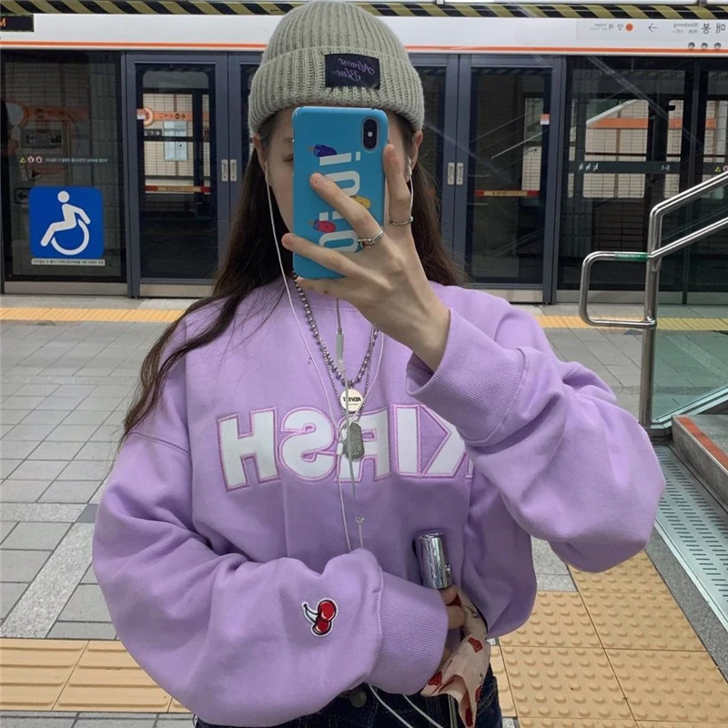 New Autumn Preppy Style Women Sweatshirt Casual Embroidery Cherry Purple Pullover Hoodies Retro Cotton Fleece Sudaderas Roupas
New Autumn Preppy Style Women Sweatshirt Casual Embroidery Cherry Purple Pullover Hoodies Retro Cotton Fleece Sudaderas Roupas