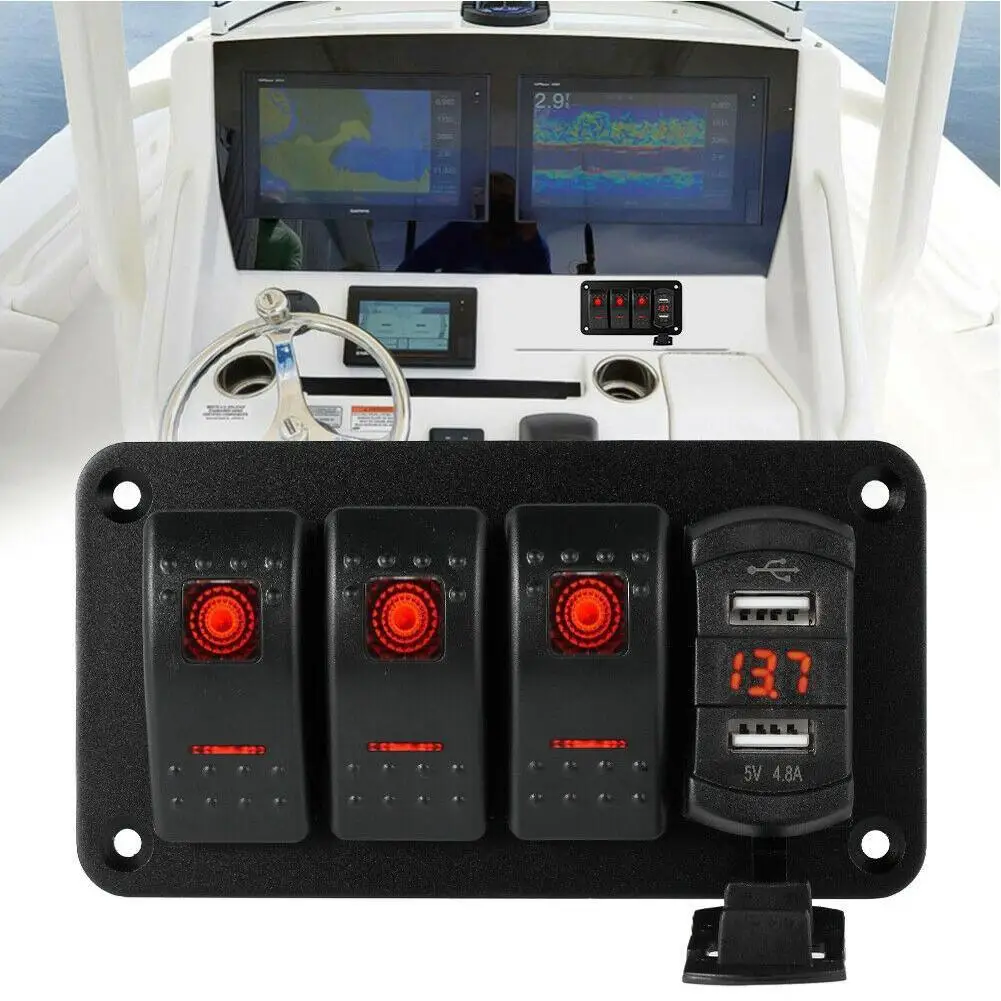 3+1 Switch Plus Switch Car Charger Combination Panel With Wiring Harness 4 Gang Toggle Rocker Switch USB For Car Boat Marine
3+1 Switch Plus Switch Car Charger Combination Panel With Wiring Harness 4 Gang Toggle Rocker Switch USB For Car Boat Marine