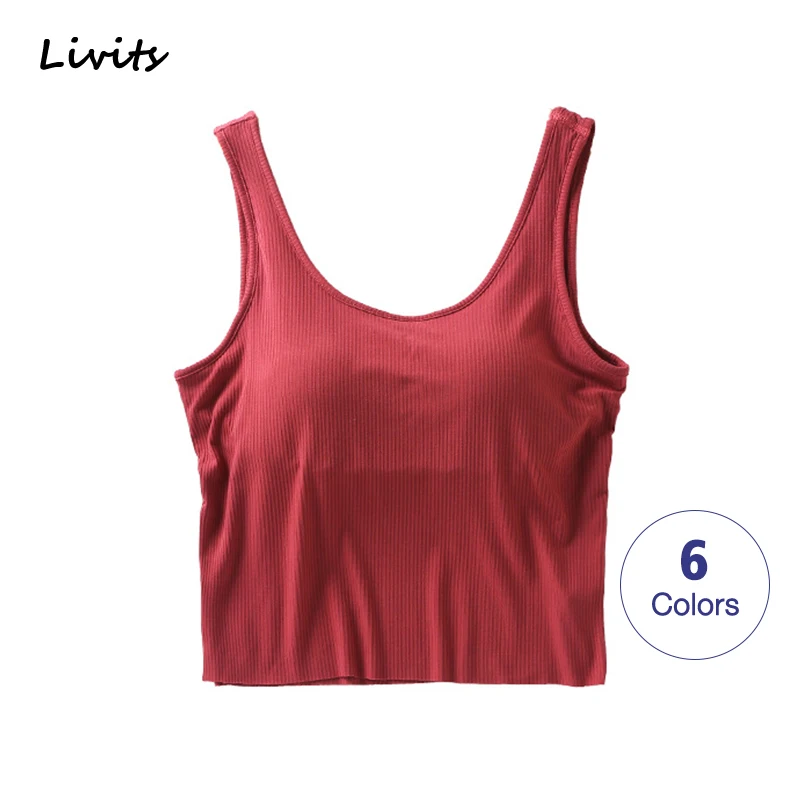 Women Tank-Top With Chest Pad Stretchable Crop-Top Tops Camisoles Tube Vest Sleeveless Sexy Casual Korean SA1194
Women Tank-Top With Chest Pad Stretchable Crop-Top Tops Camisoles Tube Vest Sleeveless Sexy Casual Korean SA1194