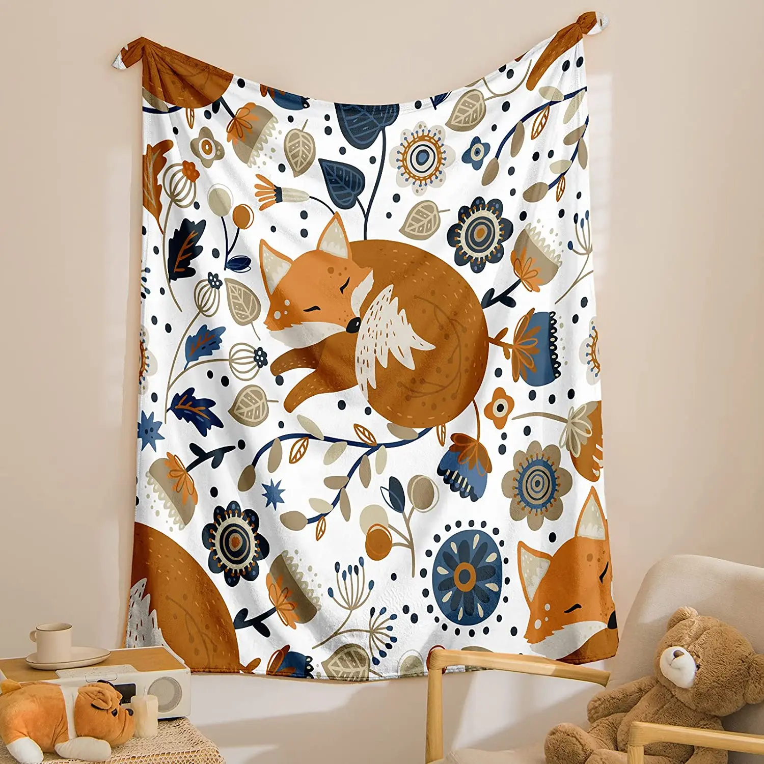 Fox Blanket Floral Throw Blanket Cute Animal Flannel Fleece Blanket for Teens Boys Girls Plush Fuzzy Lightweight Blanket
Fox Blanket Floral Throw Blanket Cute Animal Flannel Fleece Blanket for Teens Boys Girls Plush Fuzzy Lightweight Blanket
