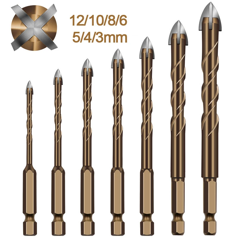 Professional Level Cross Alloy Drill Bit Hex Handle Spiral Groove 4 Blades Drill Bit For Tile/Glass/Ceramics/Plastic Steel Punch
Professional Level Cross Alloy Drill Bit Hex Handle Spiral Groove 4 Blades Drill Bit For Tile/Glass/Ceramics/Plastic Steel Punch