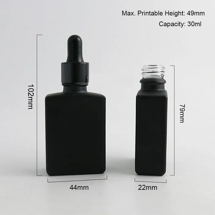 100pcs 30ml Square Glass Essential Oil Bottles Empty Black Frosted Glass Bottle,With Aluminum Dropper Glass Pipette Containers
100pcs 30ml Square Glass Essential Oil Bottles Empty Black Frosted Glass Bottle,With Aluminum Dropper Glass Pipette Containers