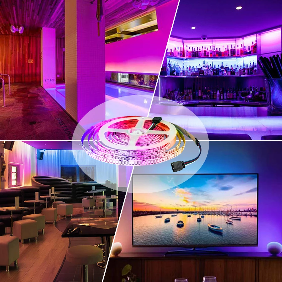 Wifi RGB LED Strip Light DC12V 24V SMD2835 LED Strip Tape Diode Flexible Ribbon Tape App Control Work with Alex Google Assistant
Wifi RGB LED Strip Light DC12V 24V SMD2835 LED Strip Tape Diode Flexible Ribbon Tape App Control Work with Alex Google Assistant