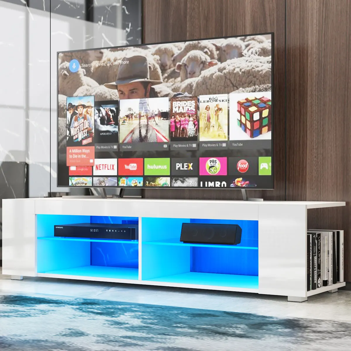 57 inch RGB TV Stand Cabinet With Remote Control LED TV Unit Table High Gloss TV Furniture for Living Room Light Luxury
57 inch RGB TV Stand Cabinet With Remote Control LED TV Unit Table High Gloss TV Furniture for Living Room Light Luxury
