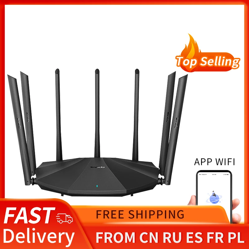 Tenda AC23 AC2100 маршрутизатор Gigabit 2 4G 5 0 ГГц двухдиапазонный 2033 Мбит/с Беспроводной Wi Fi