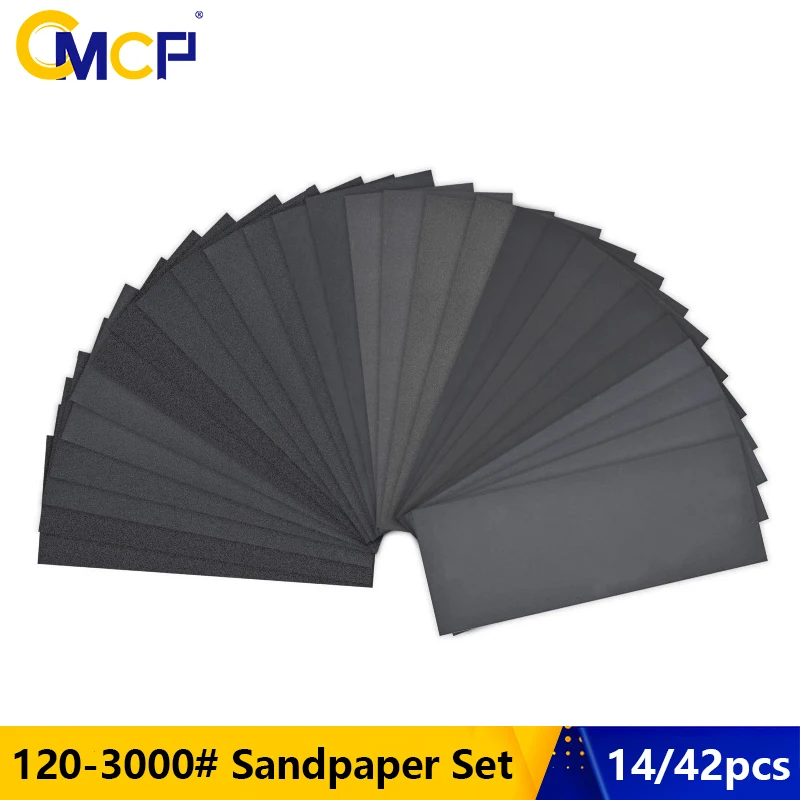 CMCP 14/42pcs Wet Dry Sandpaper 120 to 3000 Grit Assortment Abrasive Paper For Wood Metal Polishing Tool Sand Paper 230*93mm
CMCP 14/42pcs Wet Dry Sandpaper 120 to 3000 Grit Assortment Abrasive Paper For Wood Metal Polishing Tool Sand Paper 230*93mm