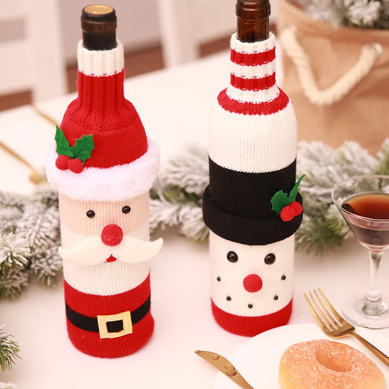Table Dinner Christmas Wine Set Dress Suit Knitting Wool Christmas Decorations Santa Claus Snowman Wine Bottle Dress Up
Table Dinner Christmas Wine Set Dress Suit Knitting Wool Christmas Decorations Santa Claus Snowman Wine Bottle Dress Up