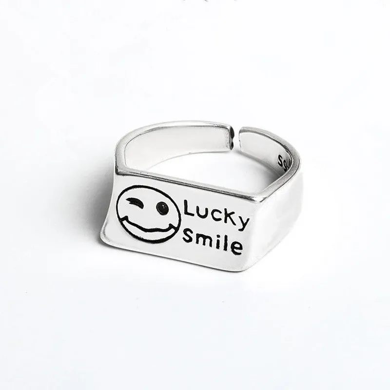 QMCOCO 925 Sterling Silver Irregular Rectangular Ring Party For Women Lucky Smileing Face Happy Retro Jewelry 
QMCOCO 925 Sterling Silver Irregular Rectangular Ring Party For Women Lucky Smileing Face Happy Retro Jewelry