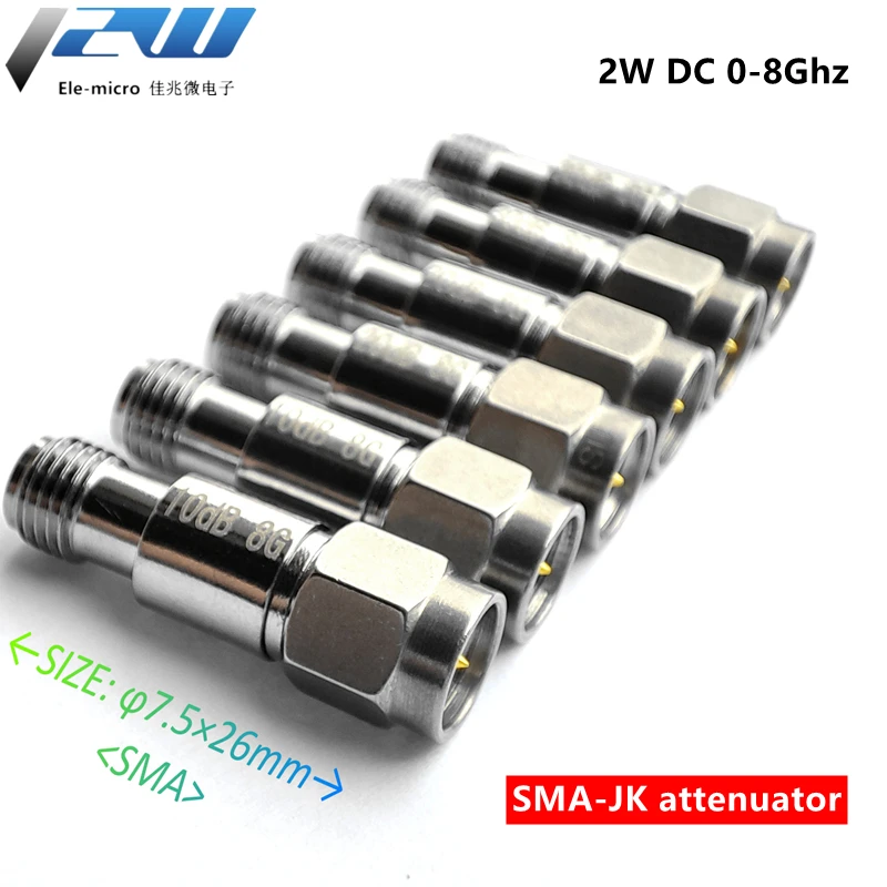 2W SMA DC-6GHz 8Ghz Coaxial Fixed Attenuators Frequency 6GHz SMA Fixed Connectors 1/2/3/5/6/10/15/20/30/40/50/60dBi
2W SMA DC-6GHz 8Ghz Coaxial Fixed Attenuators Frequency 6GHz SMA Fixed Connectors 1/2/3/5/6/10/15/20/30/40/50/60dBi