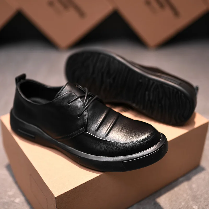 Men Leather Casual Shoes Men Lace-up Microfiber Leather Derby Shoes Spring Autumn Black Man Business Leisure Flat Dress Shoes
Men Leather Casual Shoes Men Lace-up Microfiber Leather Derby Shoes Spring Autumn Black Man Business Leisure Flat Dress Shoes