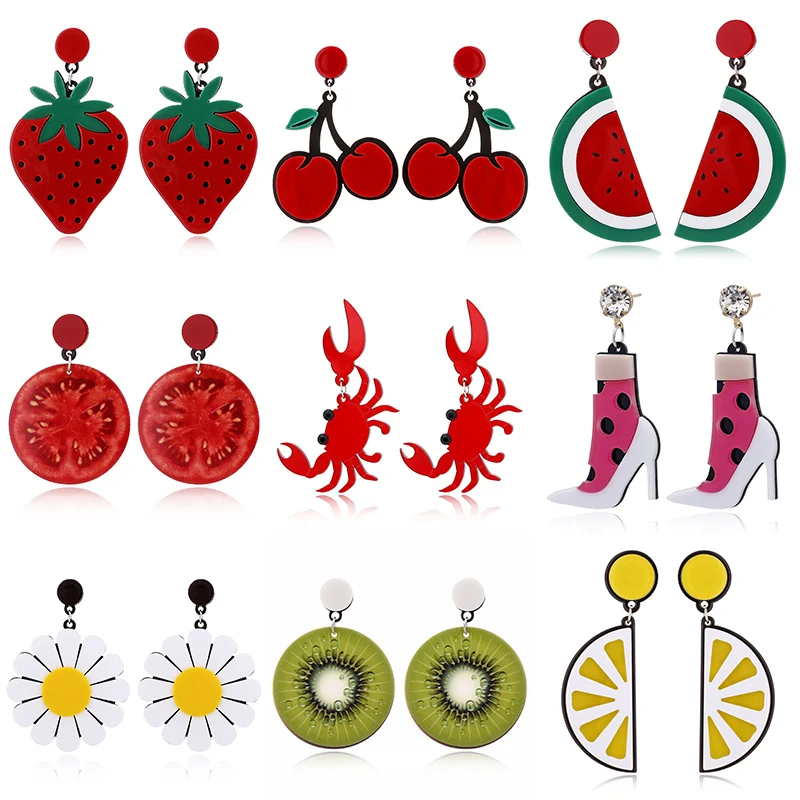 Women Fruit Earrings Funny Cut Exaggeration Earrings Resin Geometric Drop Dangle Earrings Bohemian Jewelry Gift
Women Fruit Earrings Funny Cut Exaggeration Earrings Resin Geometric Drop Dangle Earrings Bohemian Jewelry Gift