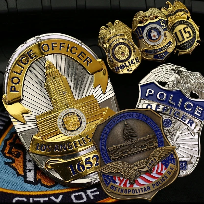 US United States Cosplay Copper Badge Special Agent Los Angeles Detective Shirt Lapel Brooch Pin Insignia 1:1 Gift Souvenir 
US United States Cosplay Copper Badge Special Agent Los Angeles Detective Shirt Lapel Brooch Pin Insignia 1:1 Gift Souvenir