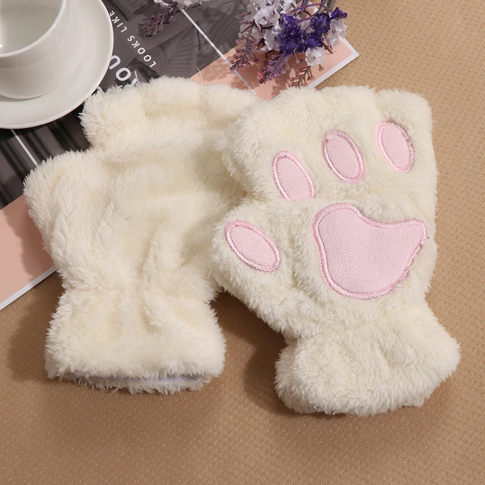 1Pair Warm Women Girls Winter Fingerless Gloves Cute Fluffy Bear Cat Plush Paw Claw Half Finger Glove Mitten
1Pair Warm Women Girls Winter Fingerless Gloves Cute Fluffy Bear Cat Plush Paw Claw Half Finger Glove Mitten