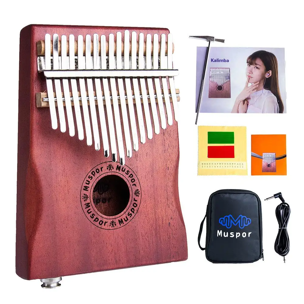 17-Key EQ Kalimba Mahogany Professional Electric Finger Thumb Piano With Bag and Audio Cable
17-Key EQ Kalimba Mahogany Professional Electric Finger Thumb Piano With Bag and Audio Cable