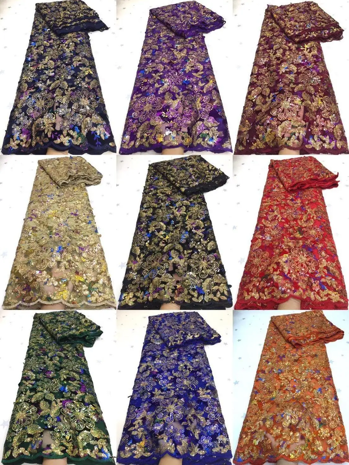 Luxury African Lace Fabric 2020 High Quality Lace Multicolor Mesh Sequin Lace Fabric For Wedding Party French Tulle Lace Fabric
Luxury African Lace Fabric 2020 High Quality Lace Multicolor Mesh Sequin Lace Fabric For Wedding Party French Tulle Lace Fabric