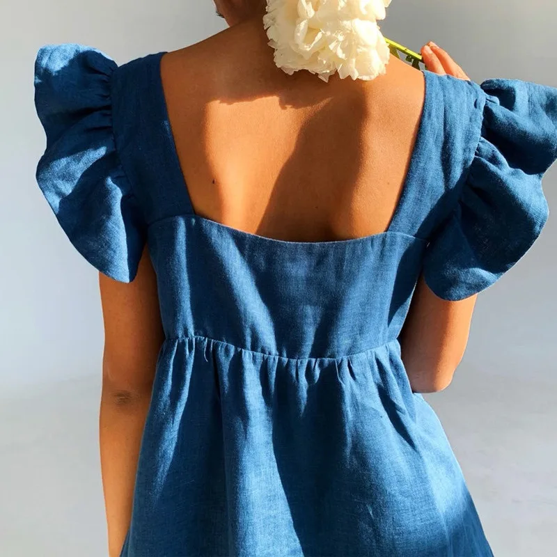 Muiches Casual Square Collar Butterfly Sleeve Mini Sweet Dress Woman Backless High Waist Loose Linen Solid Dress 2021 Summer 64
Muiches Casual Square Collar Butterfly Sleeve Mini Sweet Dress Woman Backless High Waist Loose Linen Solid Dress 2021 Summer 64