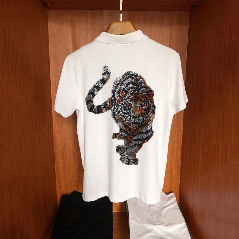 High Quality Summer Polo Shirt With Hot Diamonds Extra Plus Size Personality Exaggerated 3D Tiger Sale Men's New Short Sleev
High Quality Summer Polo Shirt With Hot Diamonds Extra Plus Size Personality Exaggerated 3D Tiger Sale Men's New Short Sleev