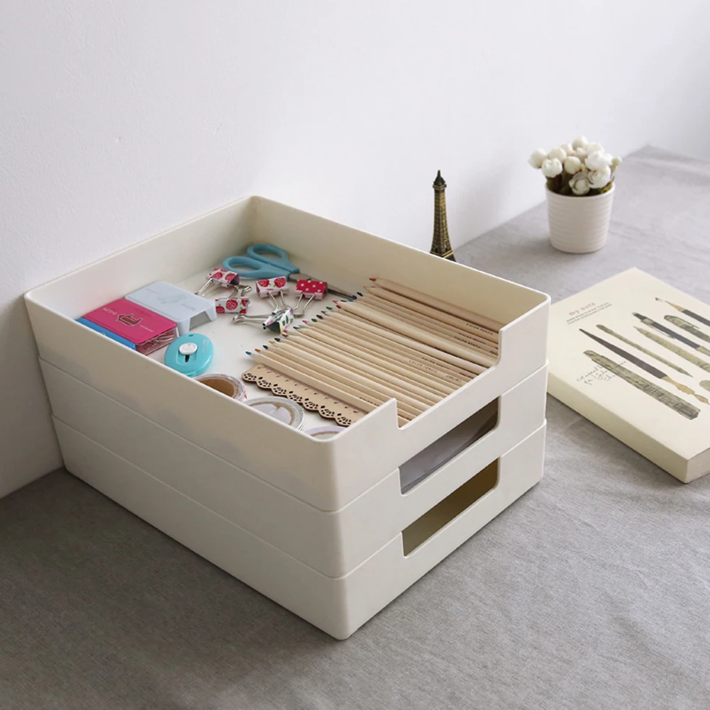 Paper Organizer Document Case Office Table Desk Storage superposition Filling File Box Holder Plastic A4 Size Storage box
Paper Organizer Document Case Office Table Desk Storage superposition Filling File Box Holder Plastic A4 Size Storage box