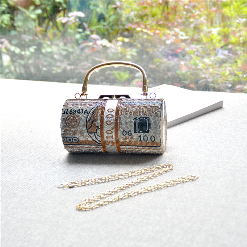 Money Clutch Rhinestone Purse 10000 Dollars Stack of Cash Evening Handbags Shoulder Wedding Dinner Bag 8 Color
Money Clutch Rhinestone Purse 10000 Dollars Stack of Cash Evening Handbags Shoulder Wedding Dinner Bag 8 Color