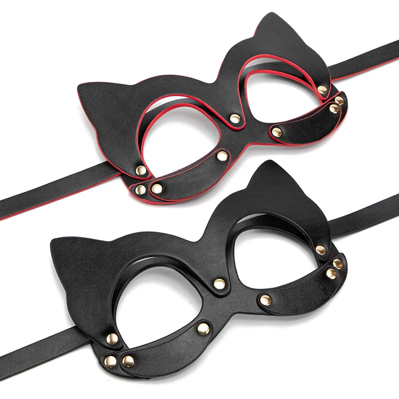 

Stage Cat Mask New Sexy Leather Mask Punk Sex Cos Bunny Masks Half Eyes Cosplay Face Cat Masquerade Ball Carnival Fancy Masks