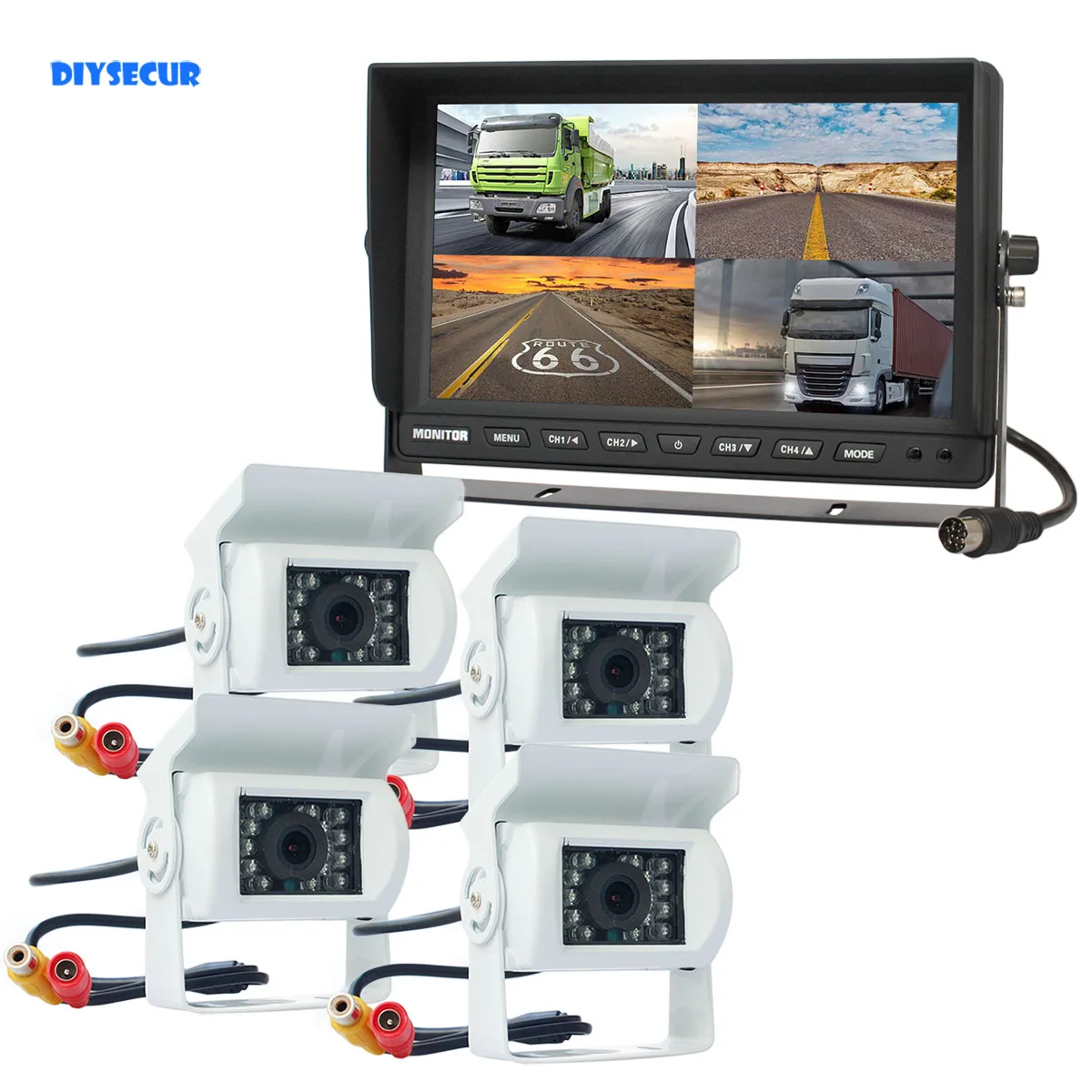 DIYSECUR 10" 4Split Quad Display Rear View Car Monitor + IR Night Vision Rear View Camera Waterproof for Car Truck Bus RV
DIYSECUR 10" 4Split Quad Display Rear View Car Monitor + IR Night Vision Rear View Camera Waterproof for Car Truck Bus RV