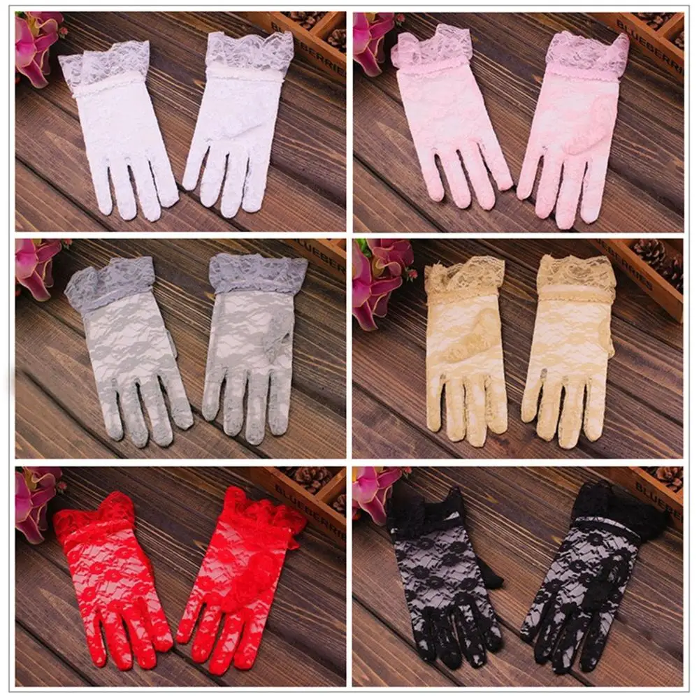 Women Summer UV Protection Floral Lace Gloves Jacquard Wedding Ruffles Mittens 
Women Summer UV Protection Floral Lace Gloves Jacquard Wedding Ruffles Mittens
