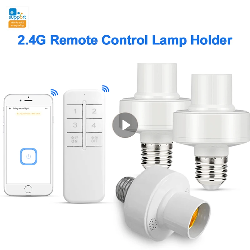 2.4G Smart Bulb Socket Adapter LED Lamp Holder E27 Voice Control EWeLink APP Support For Alexa Google Home Night Light Control
2.4G Smart Bulb Socket Adapter LED Lamp Holder E27 Voice Control EWeLink APP Support For Alexa Google Home Night Light Control