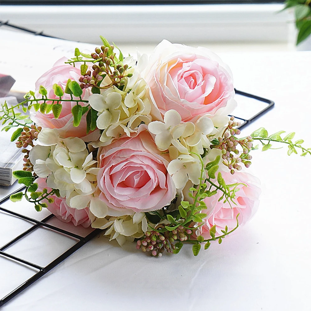 Silk Hydrangeas Artificial Flowers Wedding Flowers for Bride Bouquet Silk Blooming Peony Rose Flowers Home Decoration
Silk Hydrangeas Artificial Flowers Wedding Flowers for Bride Bouquet Silk Blooming Peony Rose Flowers Home Decoration