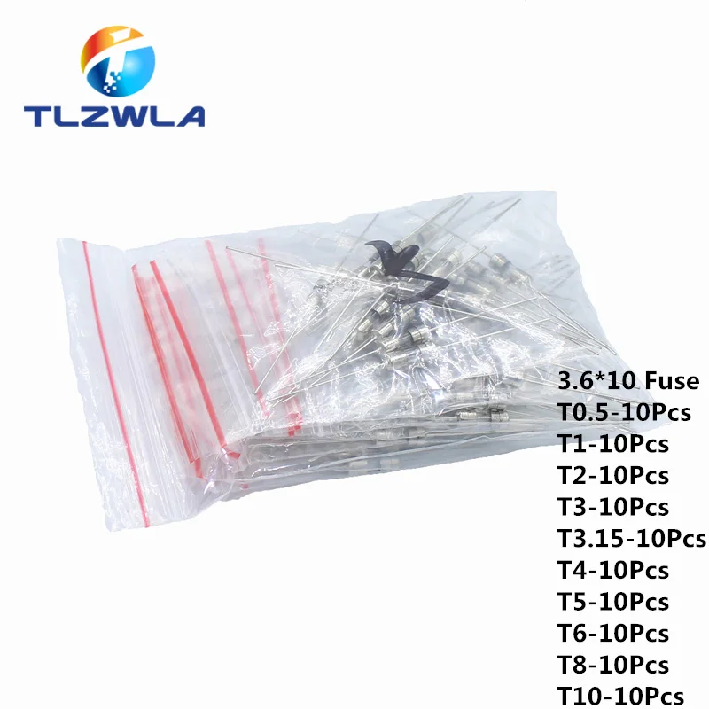 10Kind 100Pcs/lot 3.6*10mm 250V Glass fuse Fast/Slow blow with legs Mix Set 0.5A 1A 2A 3A 3.15A 4A 5A 6A 8A 10A 3.6x10mm
10Kind 100Pcs/lot 3.6*10mm 250V Glass fuse Fast/Slow blow with legs Mix Set 0.5A 1A 2A 3A 3.15A 4A 5A 6A 8A 10A 3.6x10mm