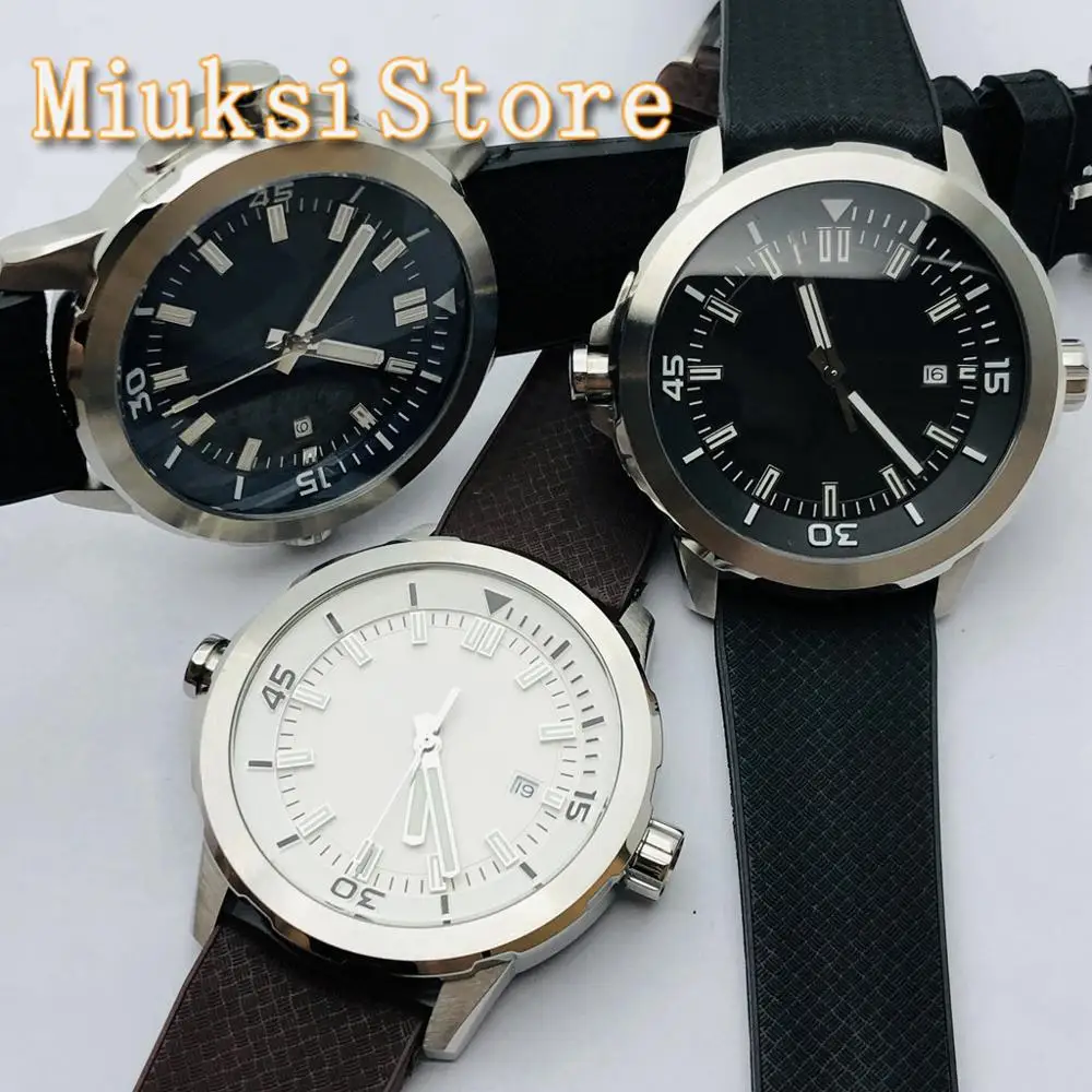 45mm Silver Case Black Blue White Sterile Dial Luminous Waterproof Rubber Strap Seagull 1612 Movement Men's Top Automatic Watch
45mm Silver Case Black Blue White Sterile Dial Luminous Waterproof Rubber Strap Seagull 1612 Movement Men's Top Automatic Watch