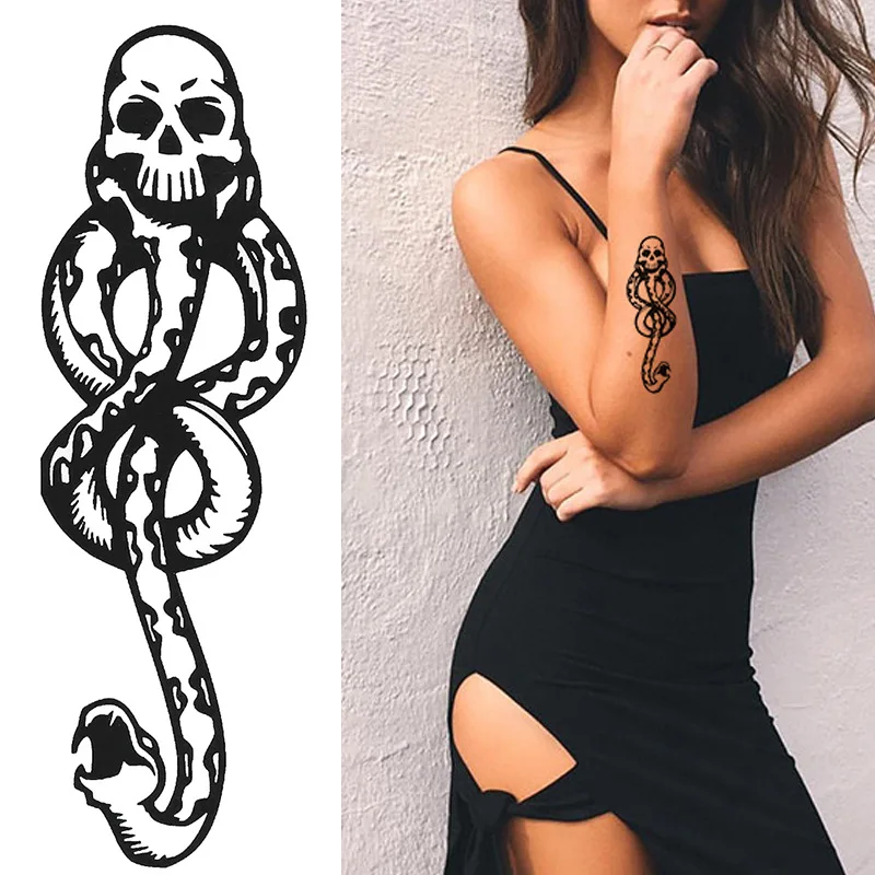 Big Size Black Snake Temporary Tattoo Stickers For Women Men Body Waist Leg arm Waterproof Fake Tatto Death Skeleton Snake Tatto
Big Size Black Snake Temporary Tattoo Stickers For Women Men Body Waist Leg arm Waterproof Fake Tatto Death Skeleton Snake Tatto