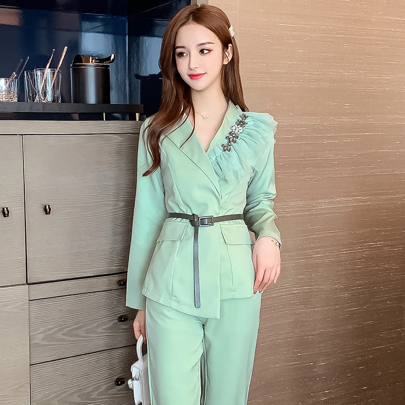 2021 Autumn New Long Sleeve Blazer+Trouses Office Two-piece Set Women Business Pants Set Stylish Lady Elegant Formal Set Suit
2021 Autumn New Long Sleeve Blazer+Trouses Office Two-piece Set Women Business Pants Set Stylish Lady Elegant Formal Set Suit